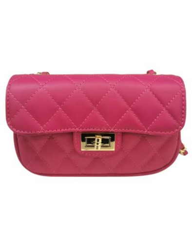 Genuine Quilted Leather Bag Made In Italy