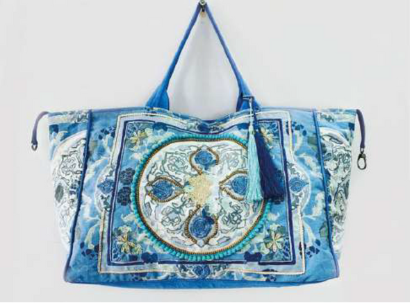 Debbie Katz Boho Beach Bag Azur Blue