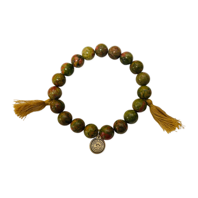 Beaded Unakite Gemstone Bracelet