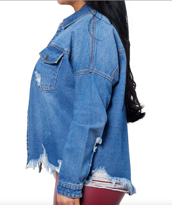 Marco Island Denim Jacket Heavy Fray