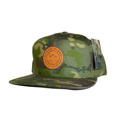 Marco Island Beach Company Leather Patch On Multi Cam Tropic Camo Cap