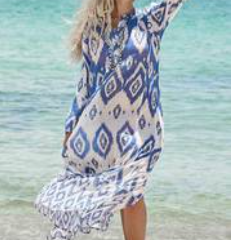 Debbie Katz Halina Ikat Maxi Dress Tunic