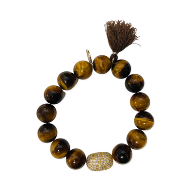 Large Beaded Tiger Eye Bracelet